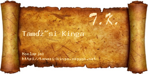 Tamási Kinga névjegykártya